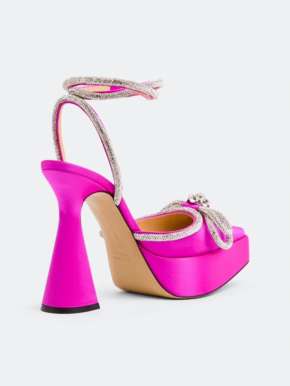 MACH & MACH Fuchsia Crystal Bow Platform Heels